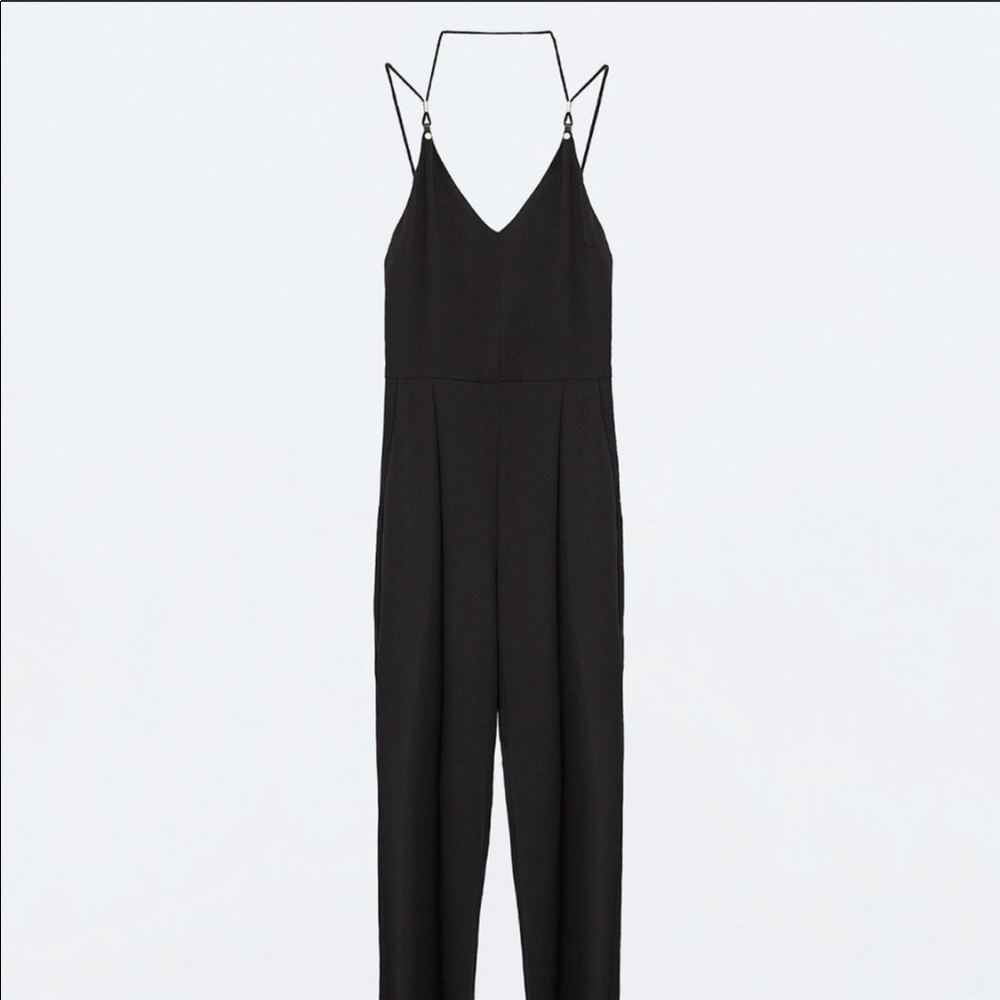Zara black strapy jumpsuit size M